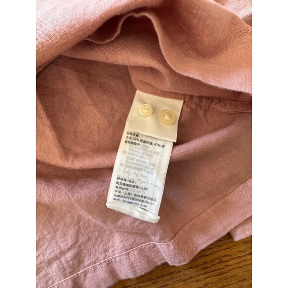 Abercrombie & Fitch Pink Mens Shirt M Linen Blend Button-Up - Picture 4 of 8